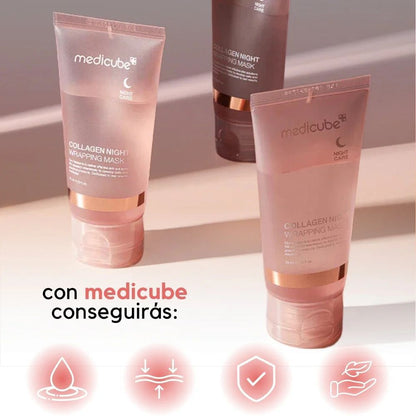 Colageno de Noche + Dos Regalos, Brocha Ajustable y Serum de labios